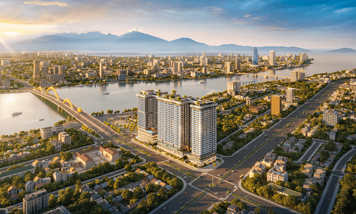 Căn hộ 2PN+1 The Legend DaNang - View cầu Rồng